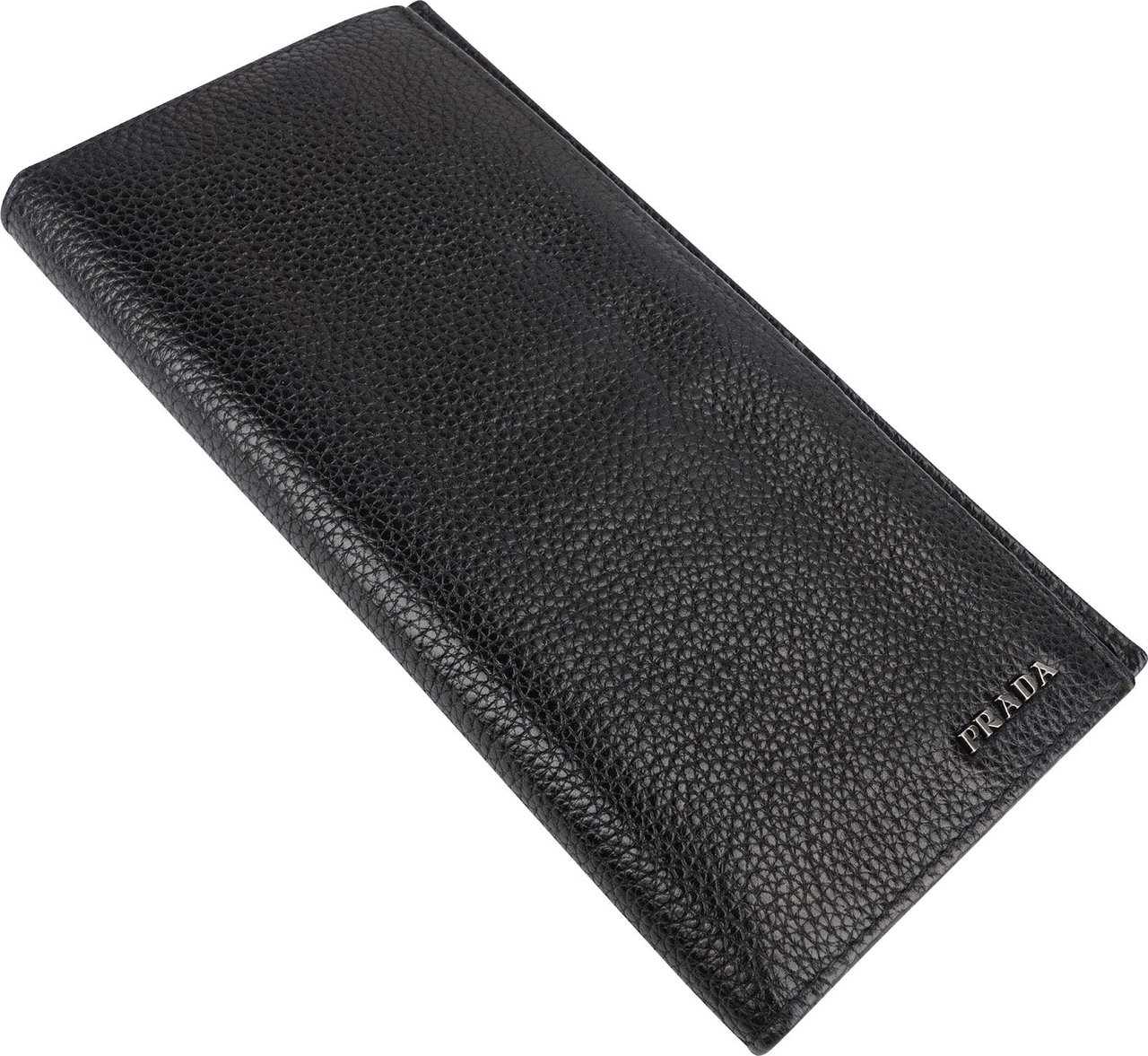 Prada Vitello Grain Leather Vertical Wallet Zwart