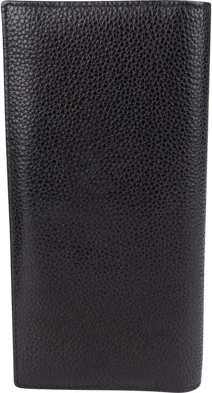 Prada Vitello Grain Leather Vertical Wallet Zwart