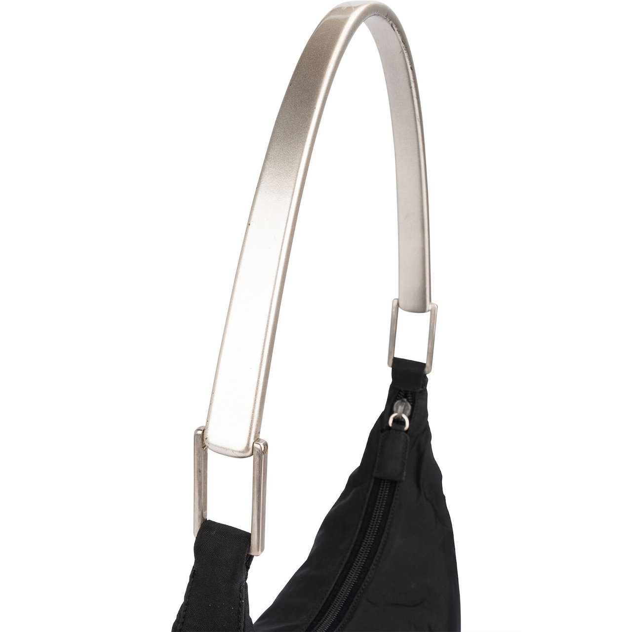 Prada Prada Tessuto Handle Triangle Shoulder Bag Zwart