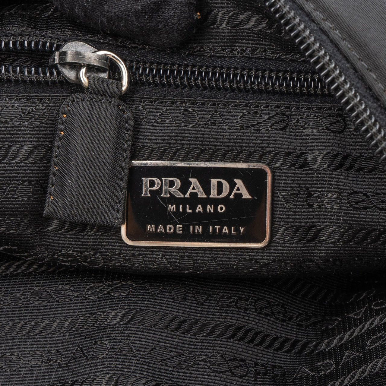 Prada Prada Tessuto Handle Triangle Shoulder Bag Zwart