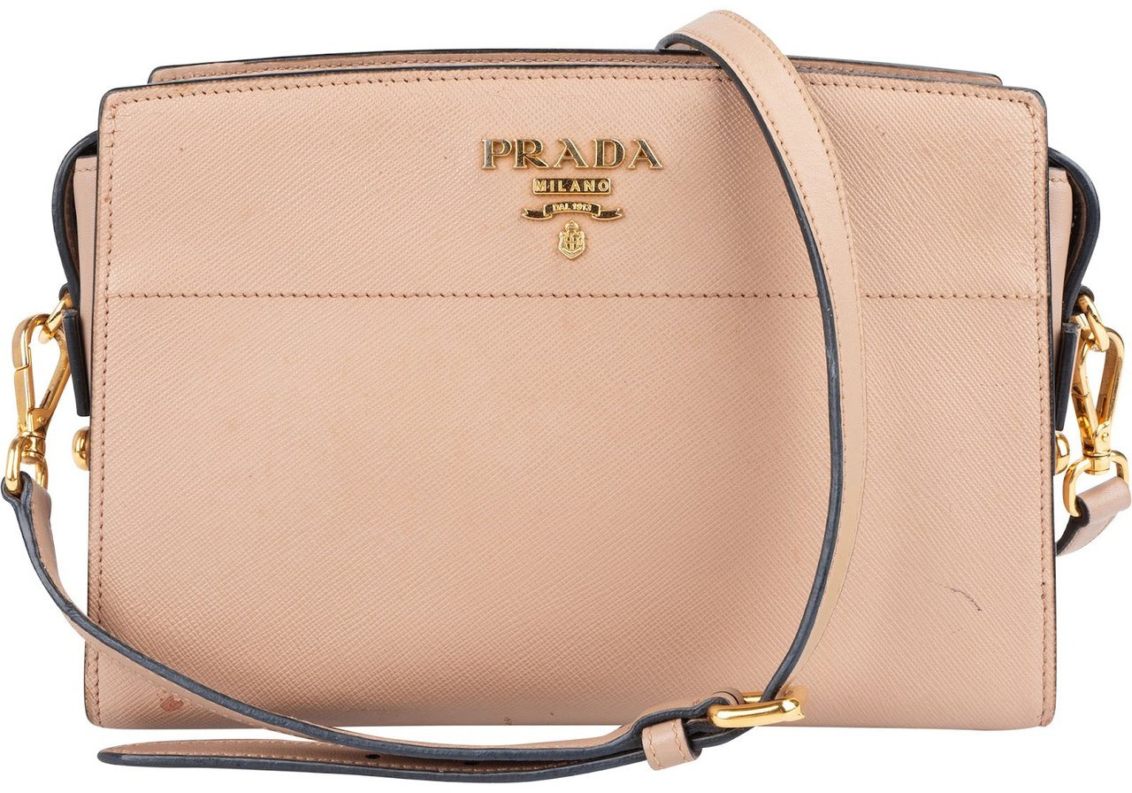 Prada Prada Saffiano Leather Camera Crossbody Bag Rood