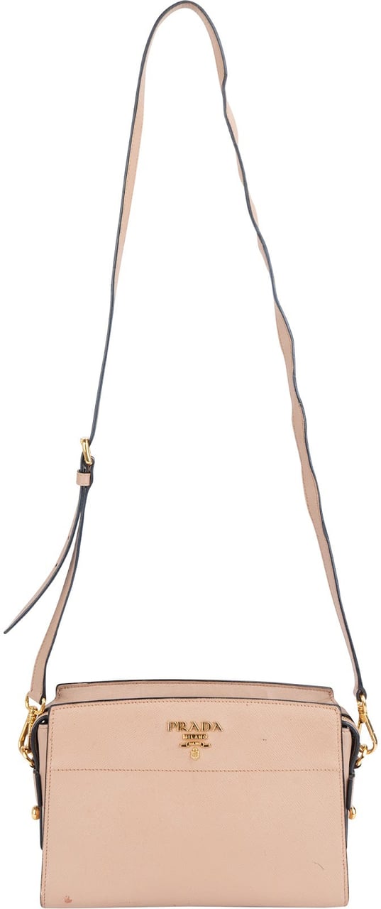 Prada Prada Saffiano Leather Camera Crossbody Bag Rood