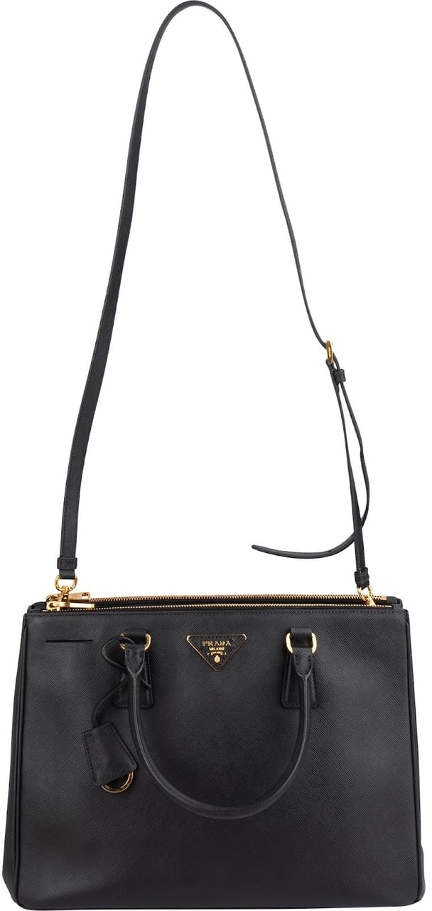 Prada Prada Saffiano Leather Galleria Handbag Zwart