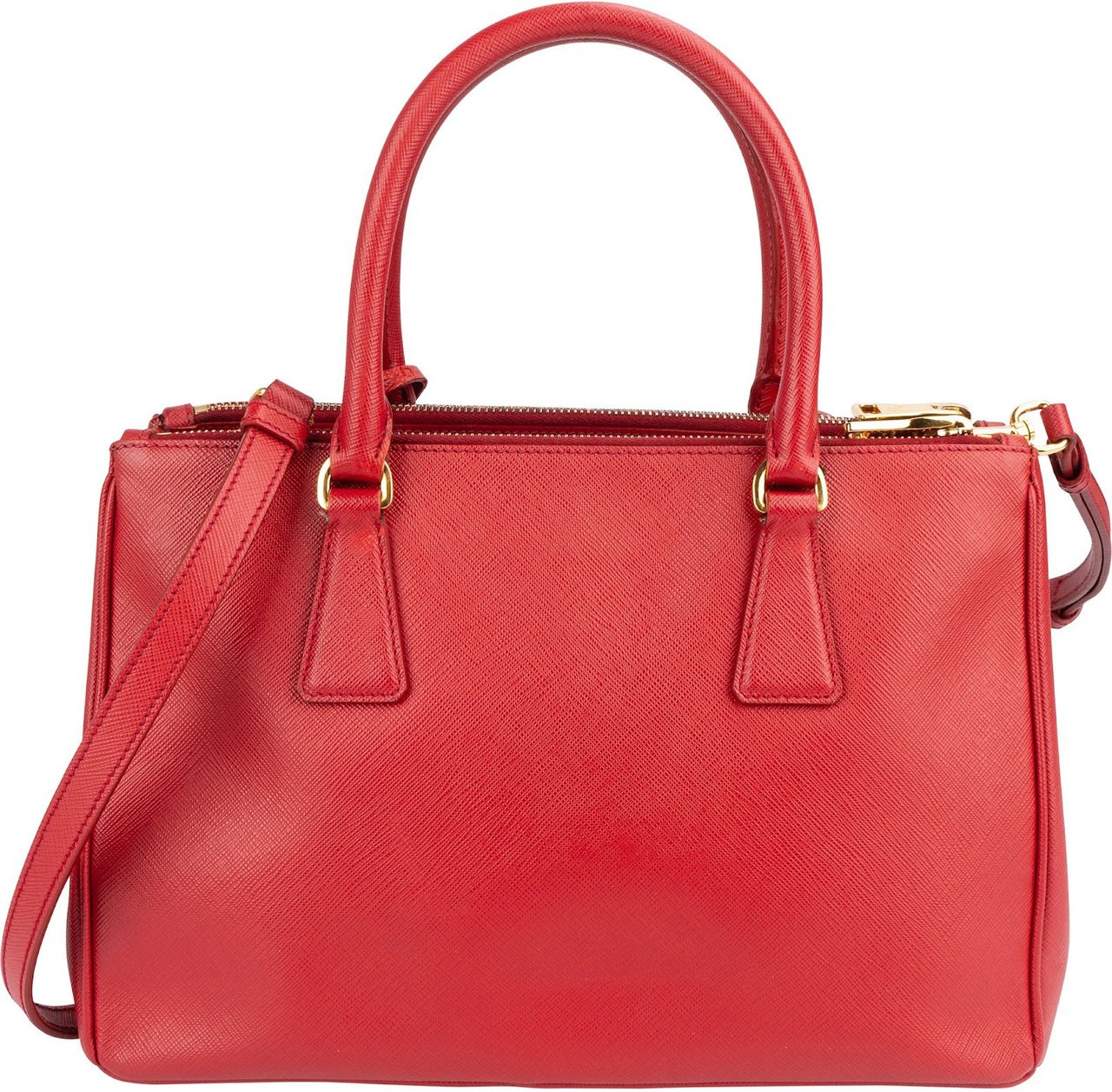 Prada Prada Saffiano Leather Galleria Handbag Rood