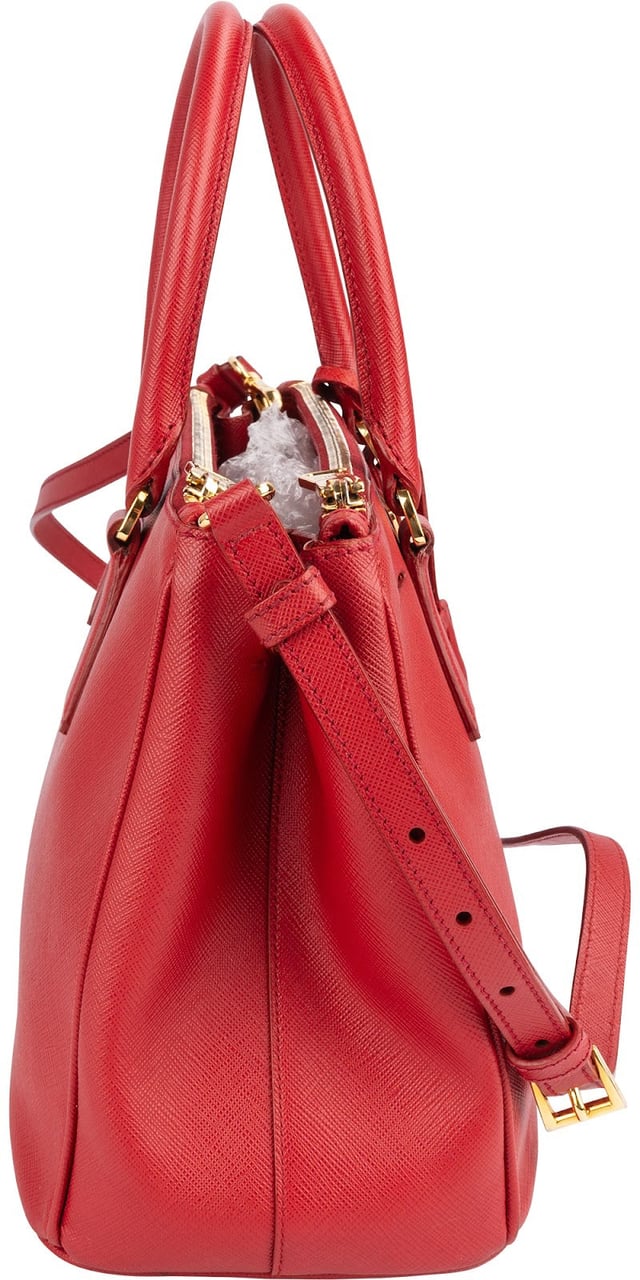 Prada Prada Saffiano Leather Galleria Handbag Rood