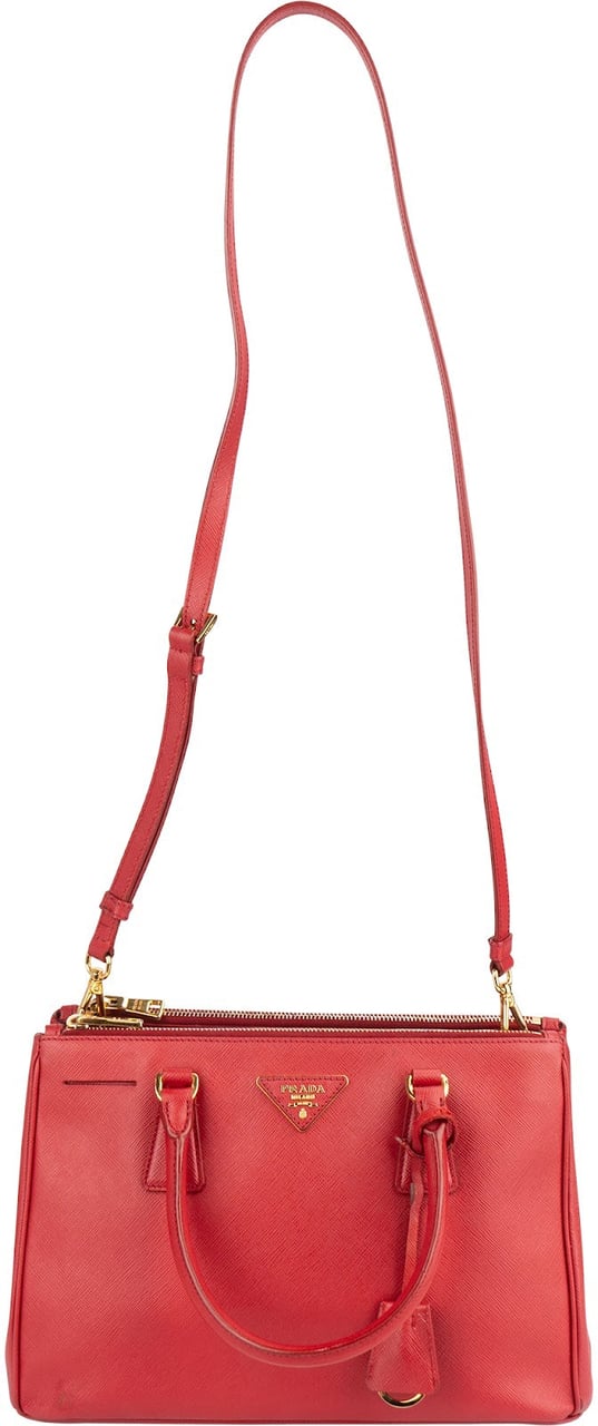 Prada Prada Saffiano Leather Galleria Handbag Rood