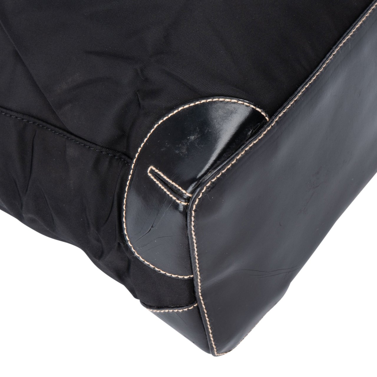 Prada Prada Black Nylon Triangle Handbag Zwart