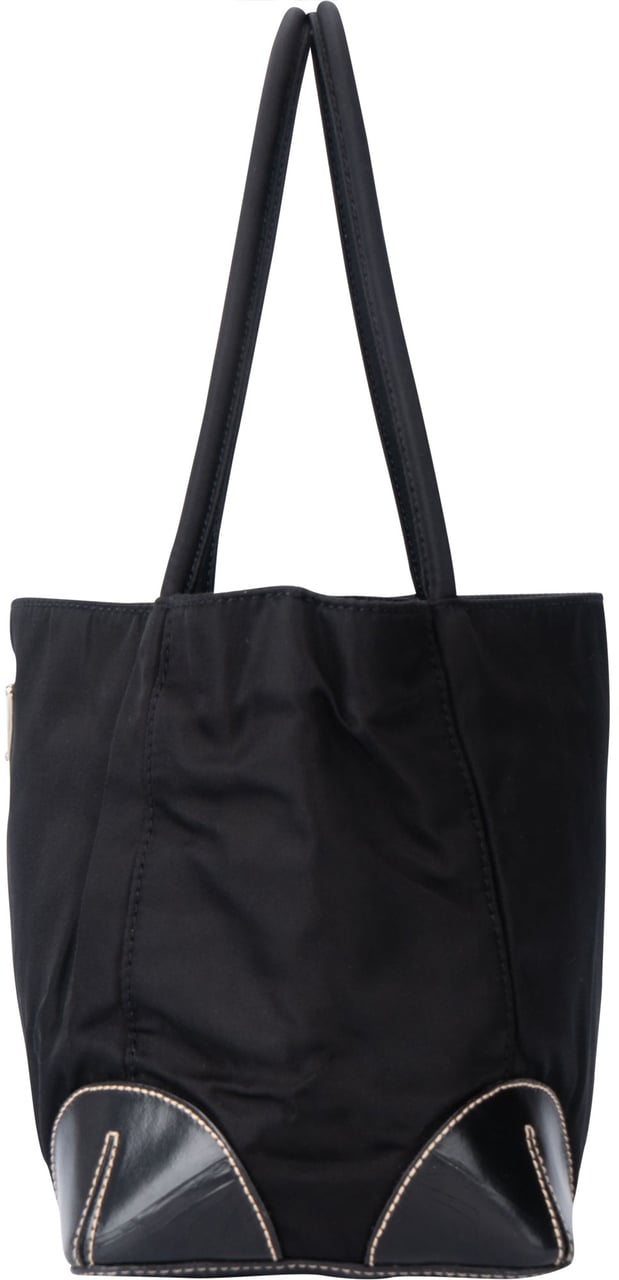 Prada Prada Black Nylon Triangle Handbag Zwart
