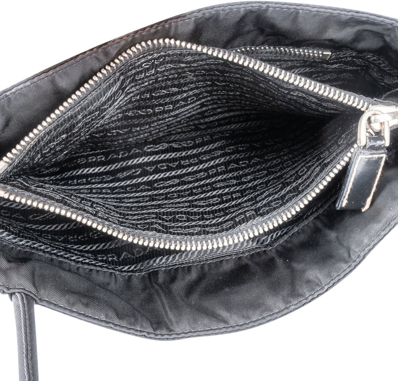 Prada Prada Black Nylon Triangle Handbag Zwart