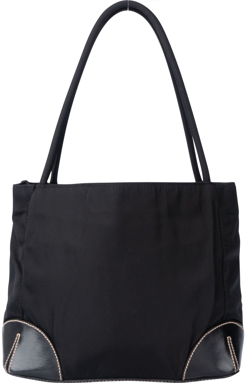 Prada Black Nylon Triangle Handbag Zwart