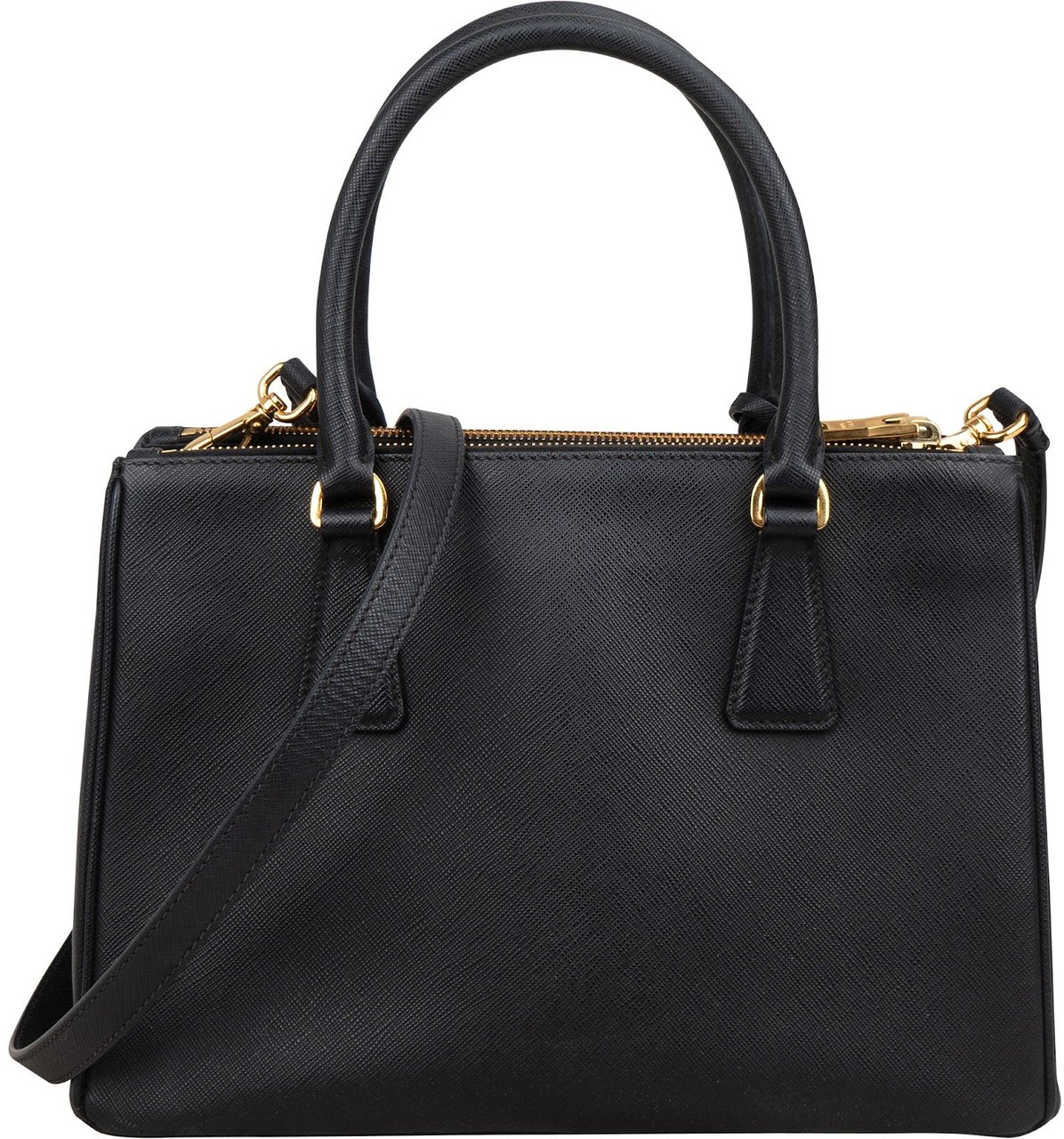 Prada Prada Back Saffiano Leather Galleria Handbag Zwart