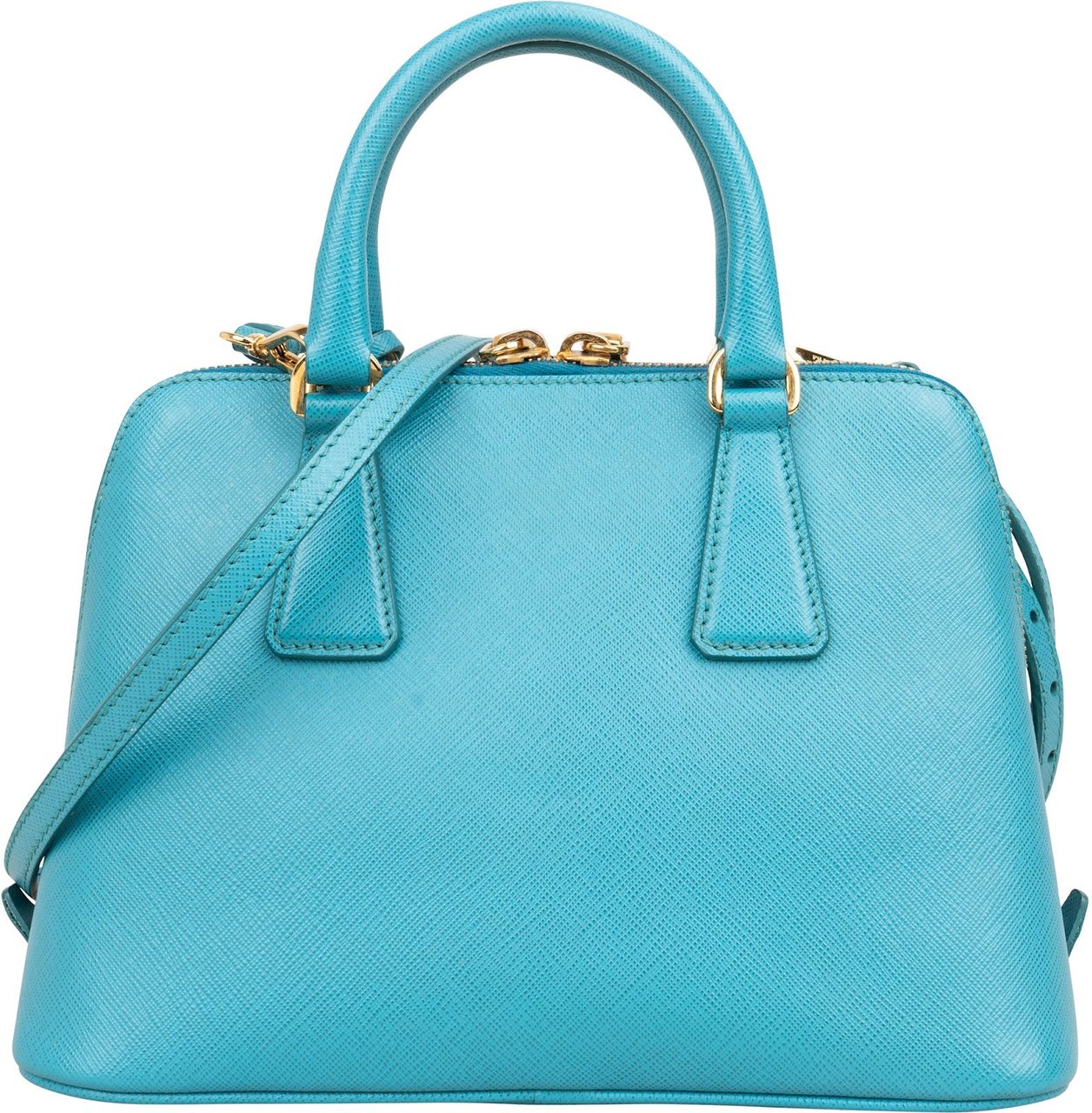 Prada Prada Blue Saffiano Leather Mini Promenade Handbag Blauw