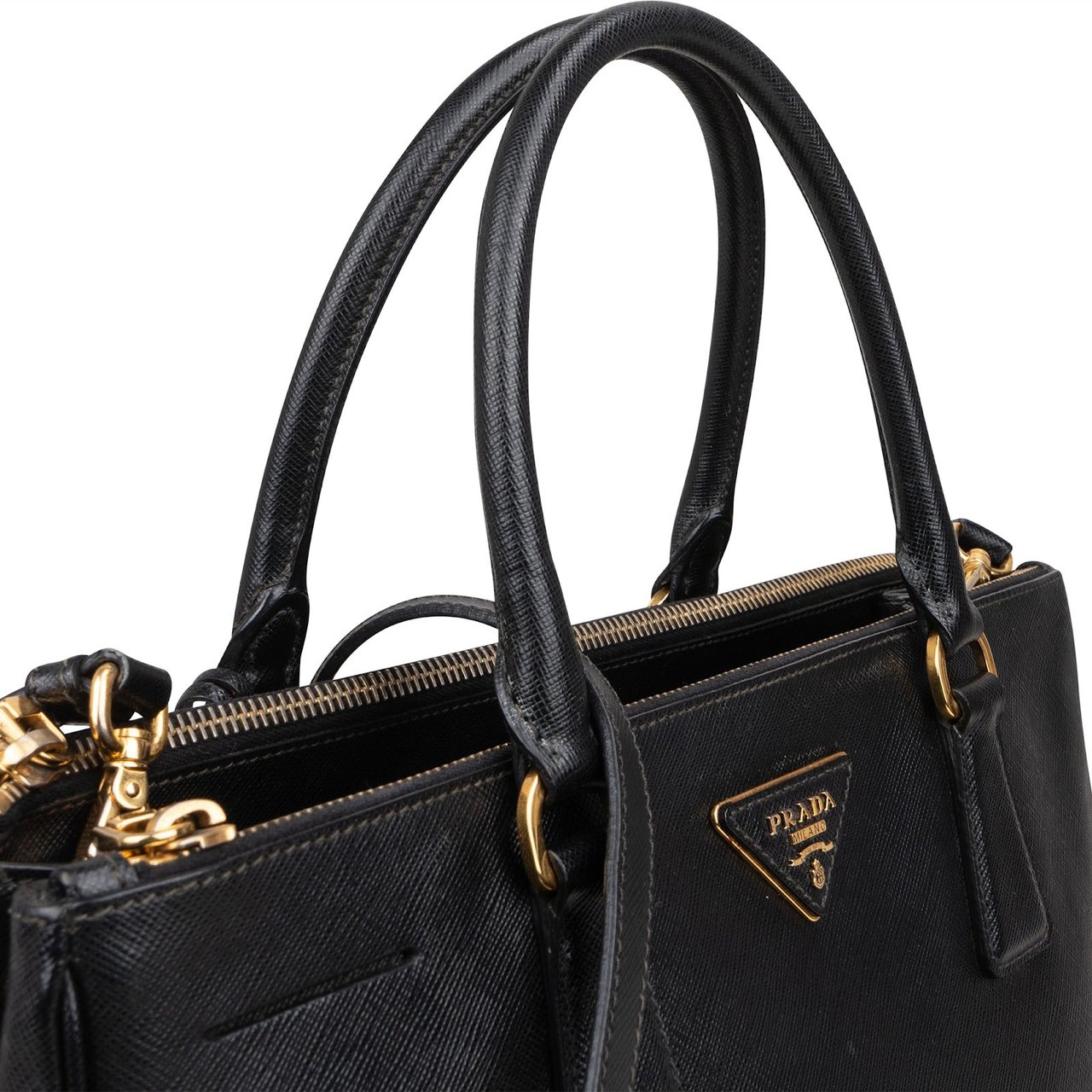 Prada Saffiano Leather Galleria Handbag Zwart