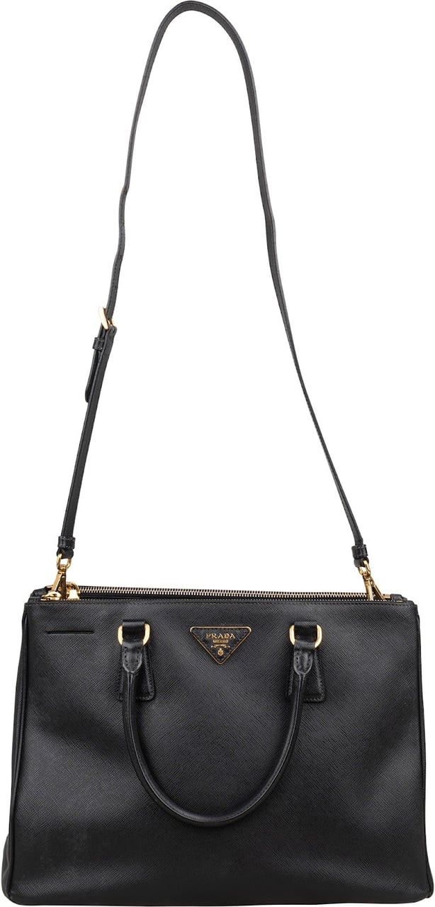 Prada Saffiano Leather Galleria Handbag Zwart