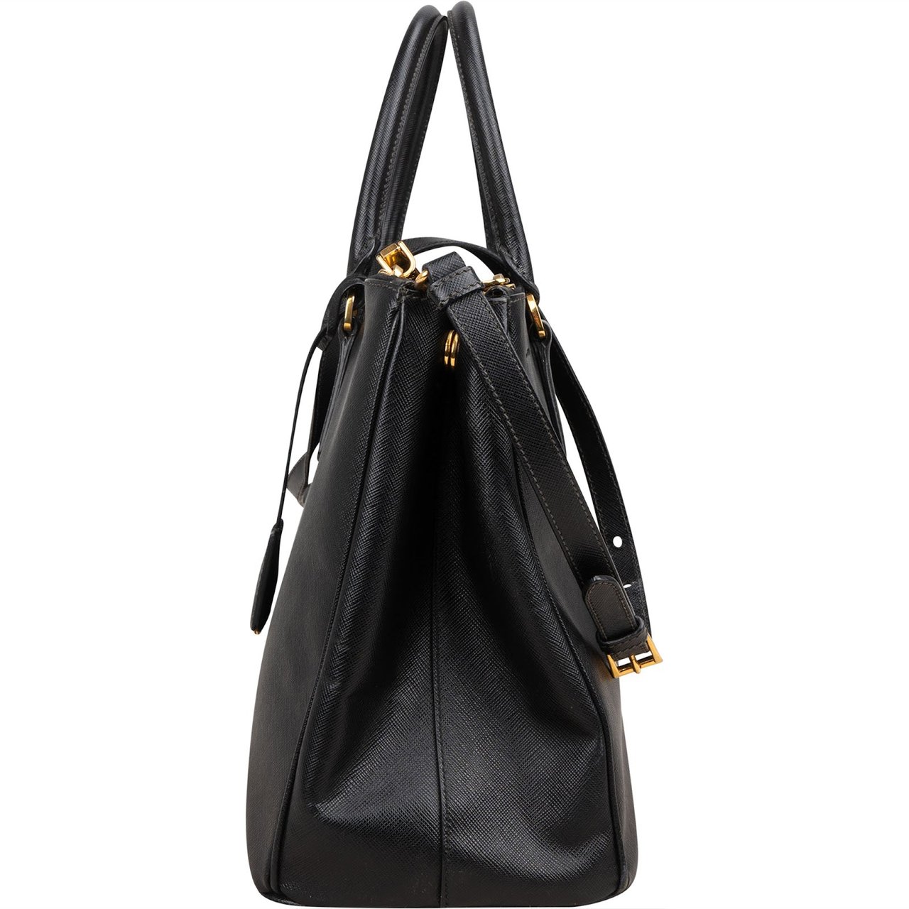 Prada Saffiano Leather Galleria Handbag Zwart