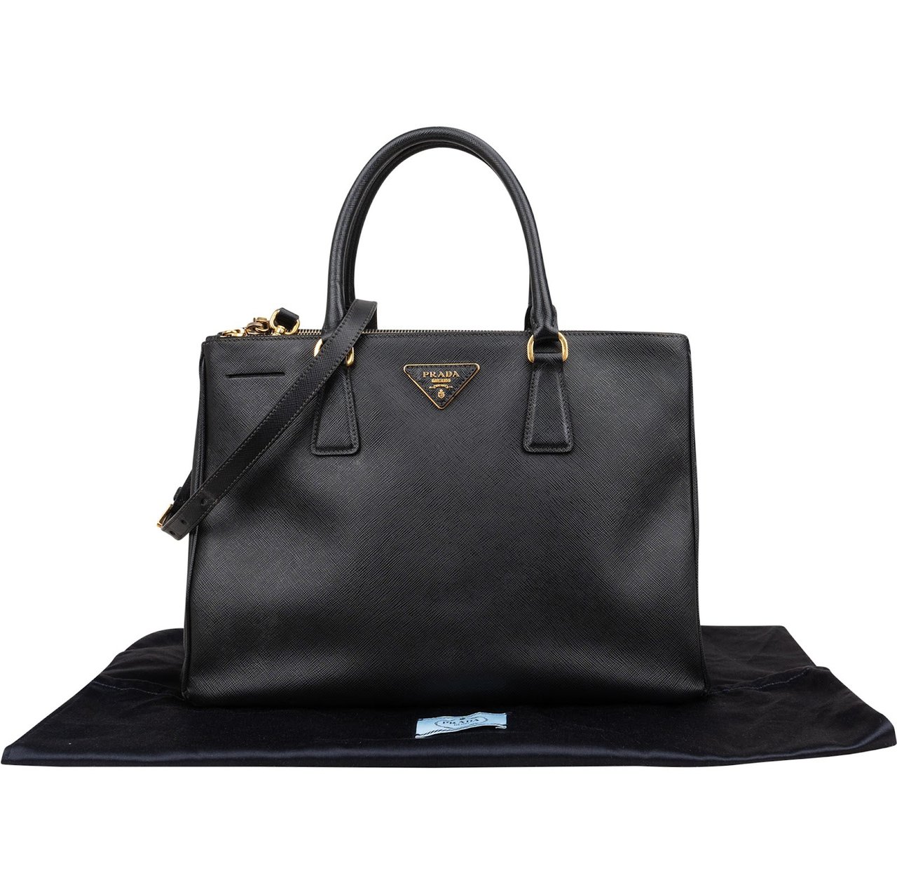 Prada Saffiano Leather Galleria Handbag Zwart