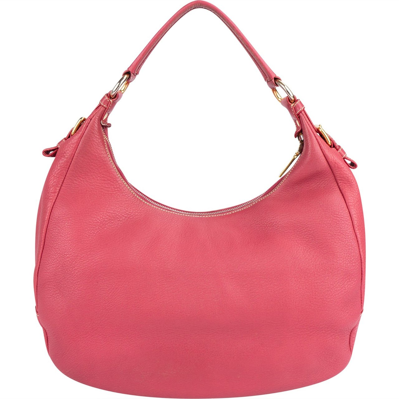 Prada Pink Leather Hobo Shoulder Bag Rood