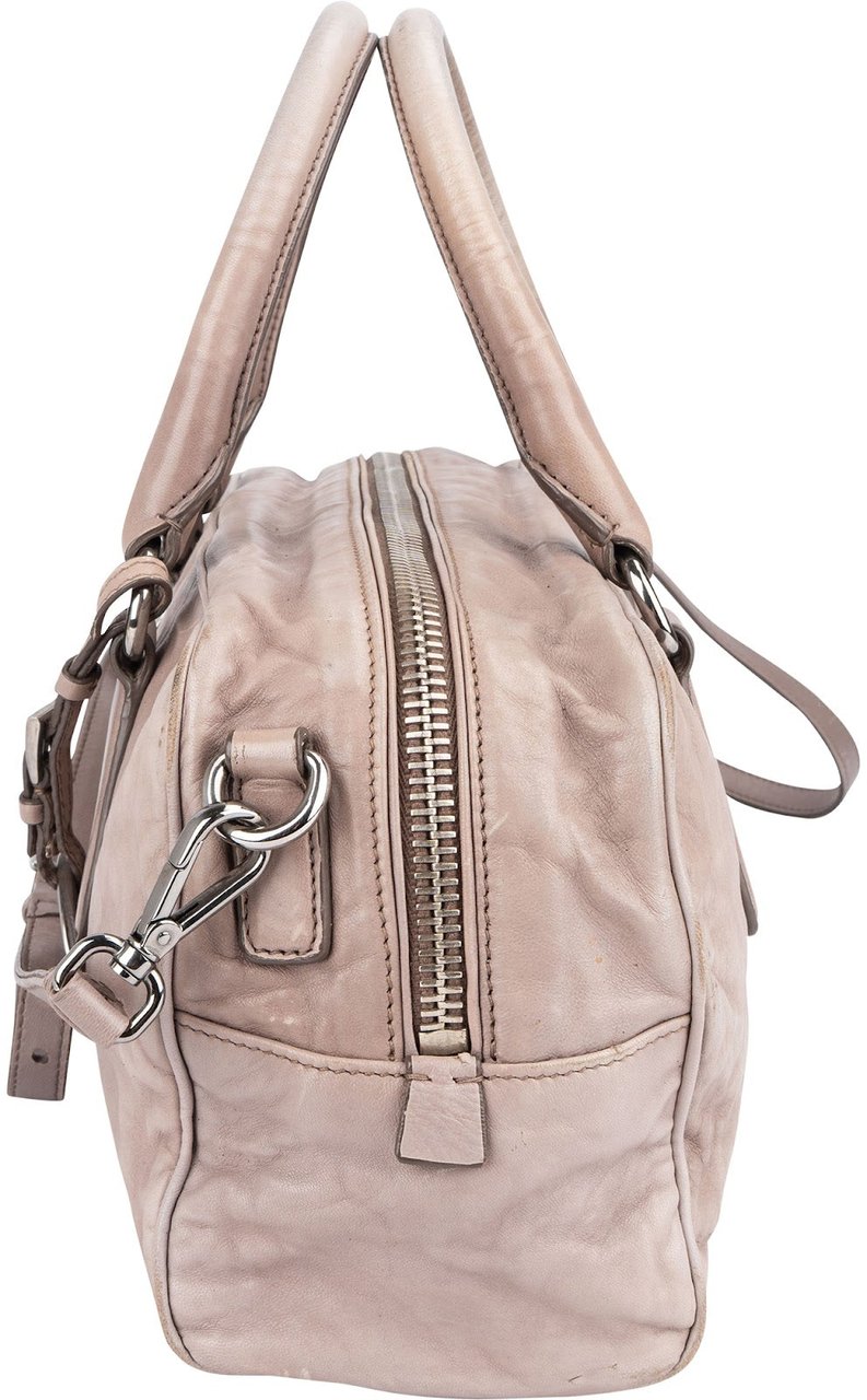 Prada Vitello Antique Leather Bauletto Handbag Divers