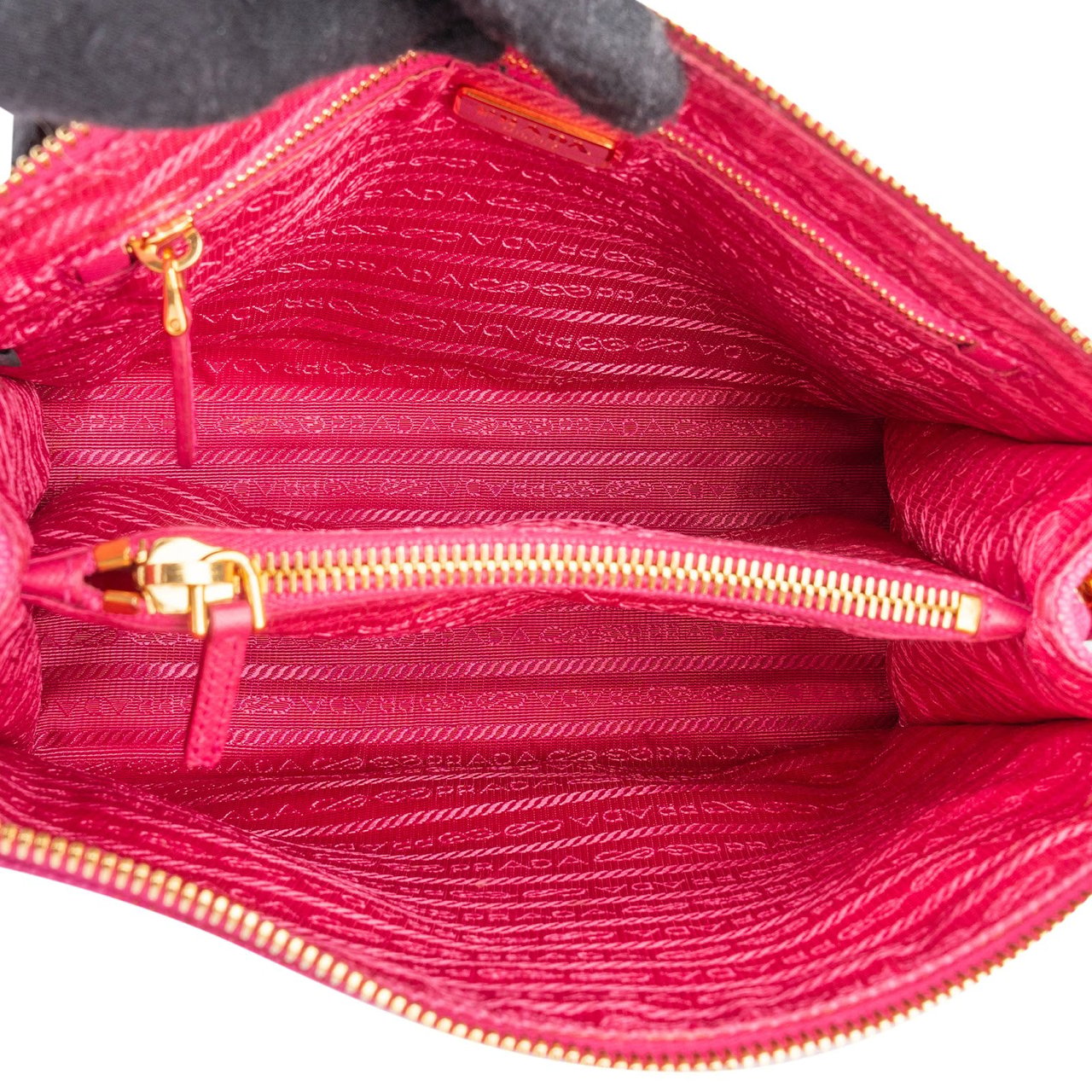 Prada Canapa Cotton Triangle Pouch Bag Rood