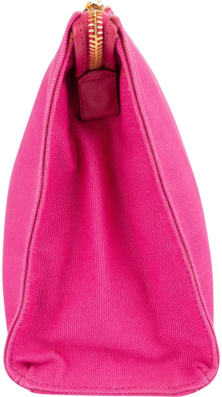 Prada Canapa Cotton Triangle Pouch Bag Rood