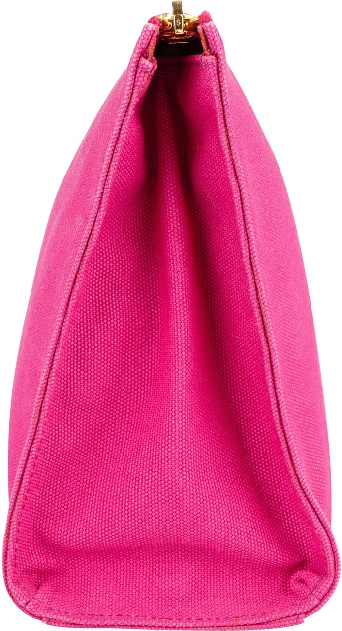 Prada Canapa Cotton Triangle Pouch Bag Rood