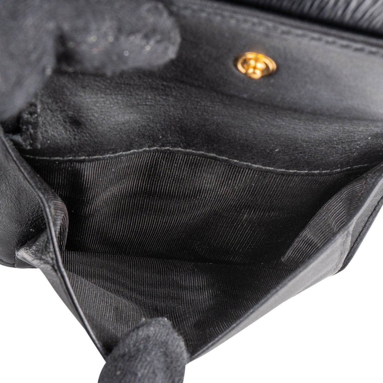 Prada Vitello Move Leather Small Trifold Wallet Zwart