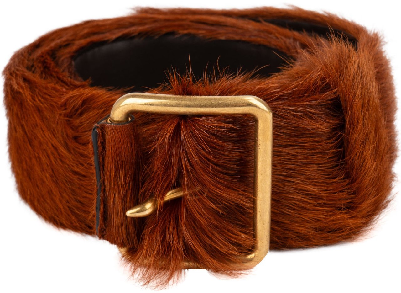Prada Prada Cavallino Calf Hair Belt (34 / 85) Bruin