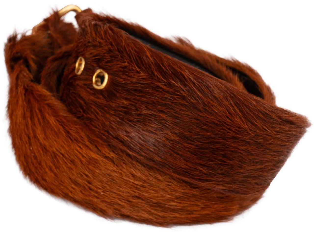Prada Prada Cavallino Calf Hair Belt (34 / 85) Bruin