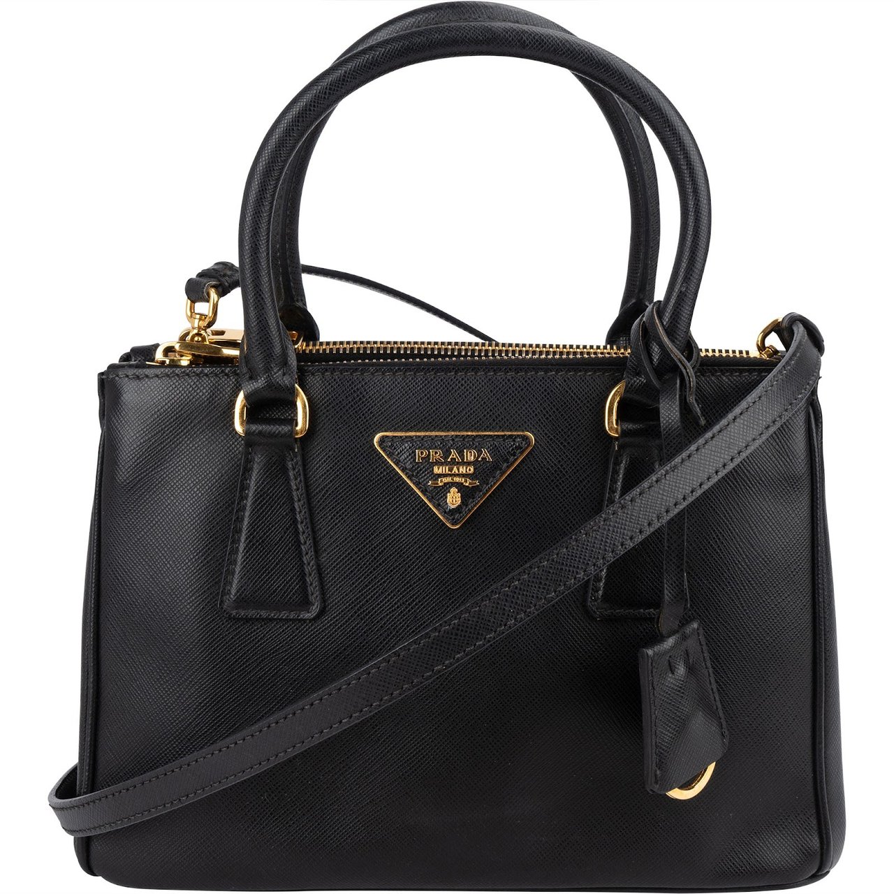 Prada Saffiano Leather Small Galleria Handbag Zwart