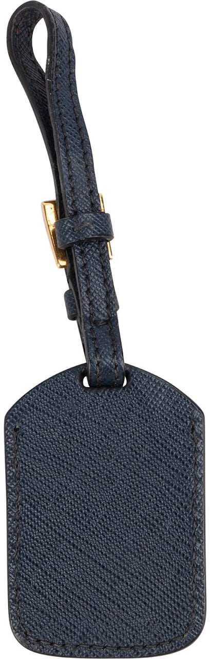 Prada Saffiano Leather Luggage Tag Bag Charm Navy