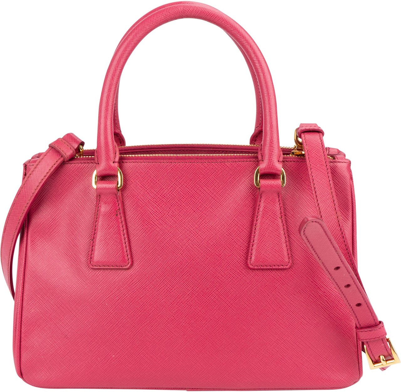 Prada Pink Saffiano Leather Small Galleria Handbag Rood