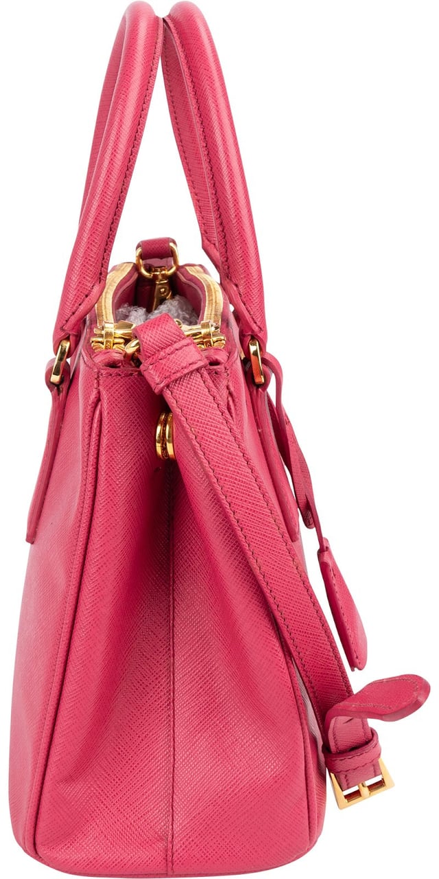 Prada Pink Saffiano Leather Small Galleria Handbag Rood