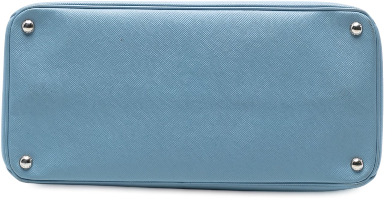 Prada Saffiano Cuir Turnlock Twin Satchel Blauw