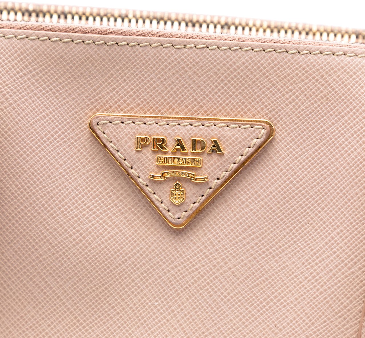 Prada Medium Saffiano Lux Galleria Double Zip Satchel Bruin