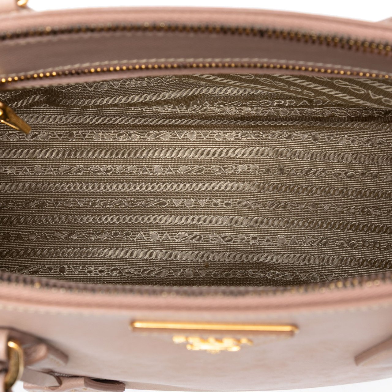 Prada Medium Saffiano Lux Galleria Double Zip Satchel Bruin