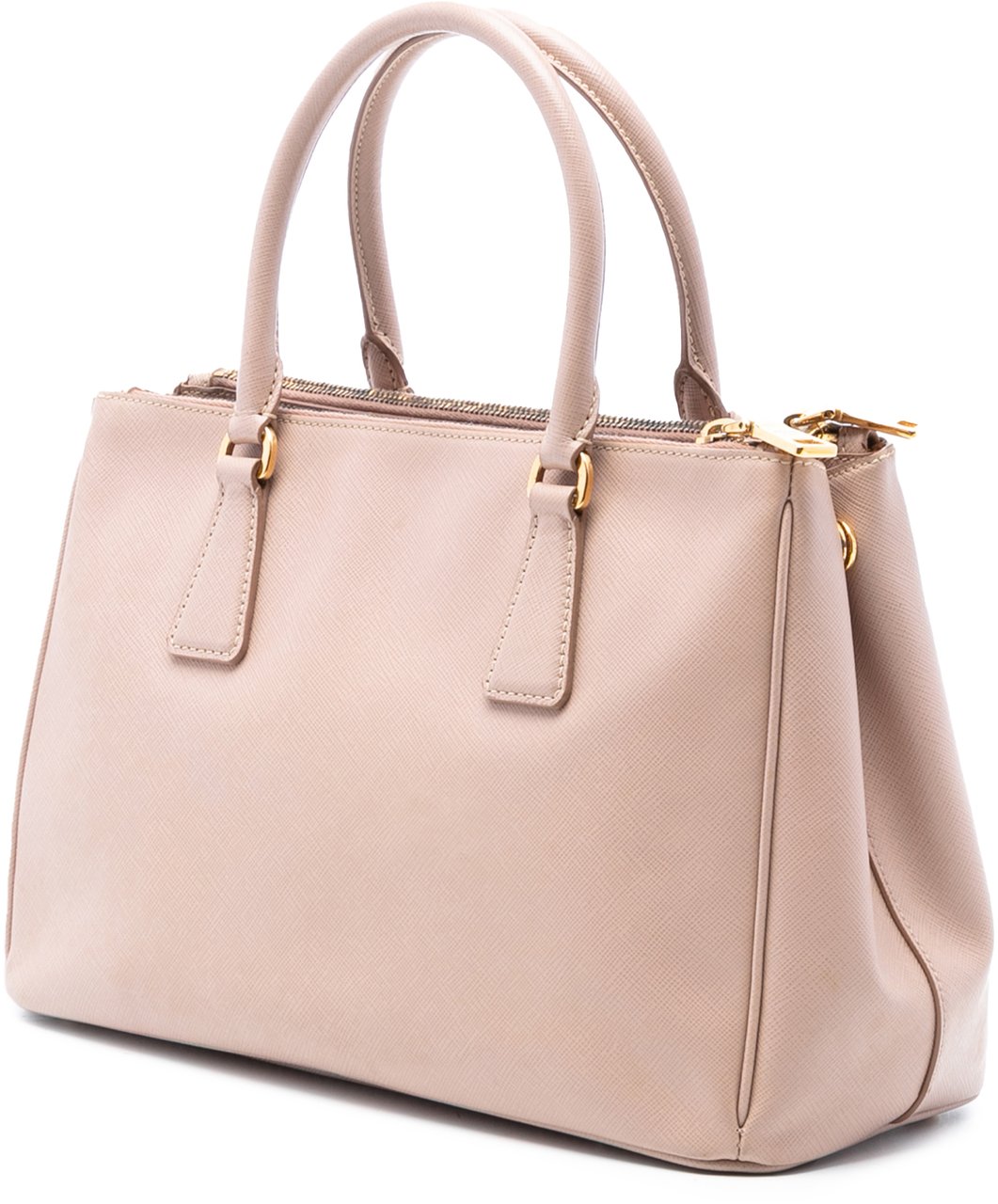 Prada Medium Saffiano Lux Galleria Double Zip Satchel Bruin