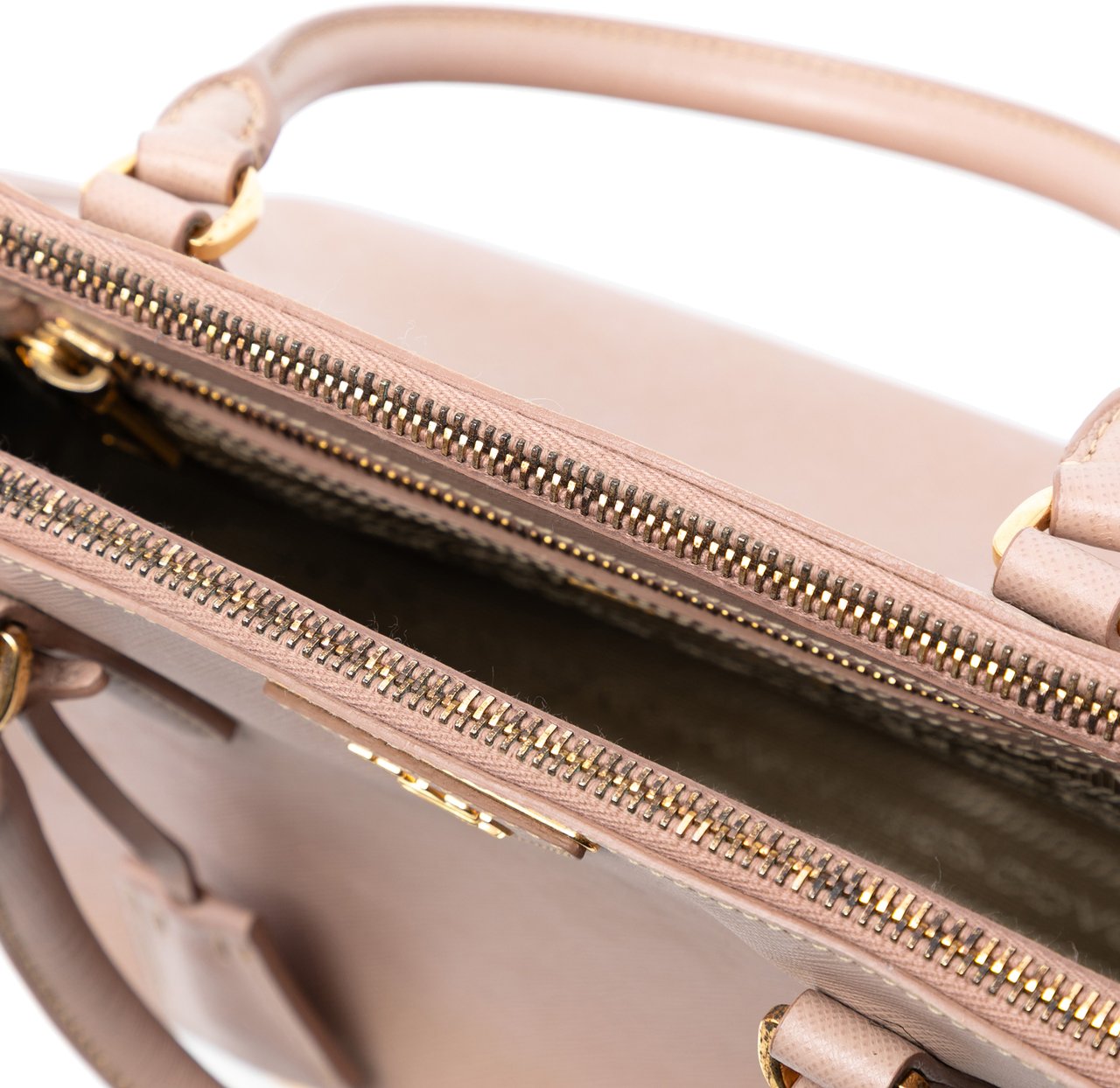 Prada Medium Saffiano Lux Galleria Double Zip Satchel Bruin