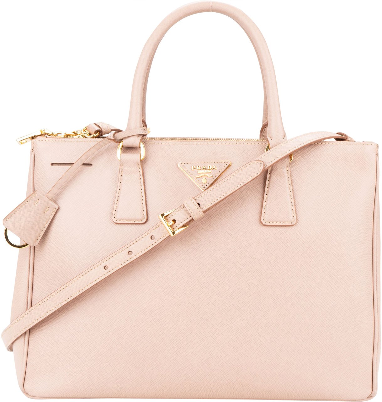 Prada Prada Rose Saffiano Leather Galleria Handbag Divers