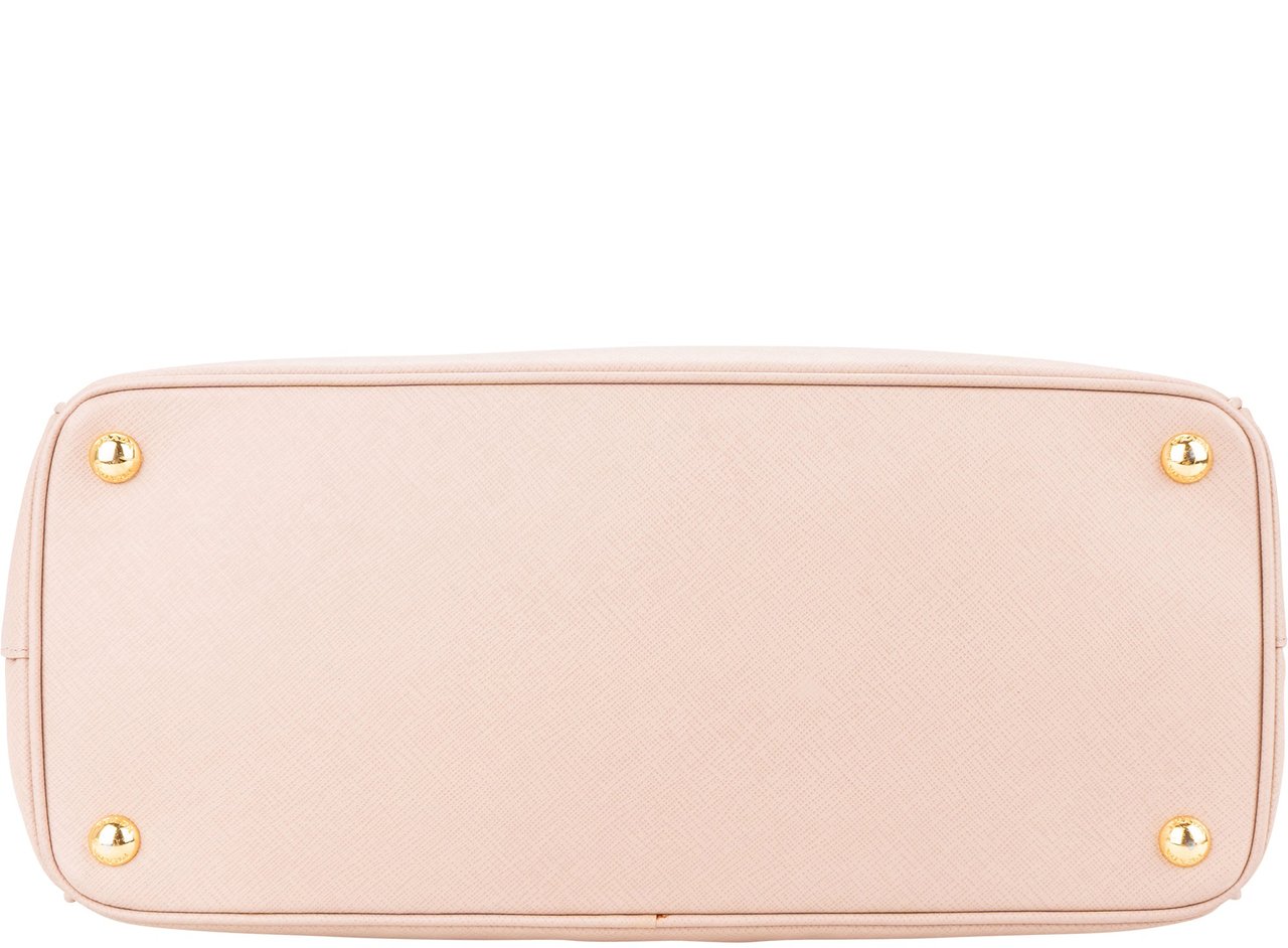Prada Prada Rose Saffiano Leather Galleria Handbag Divers