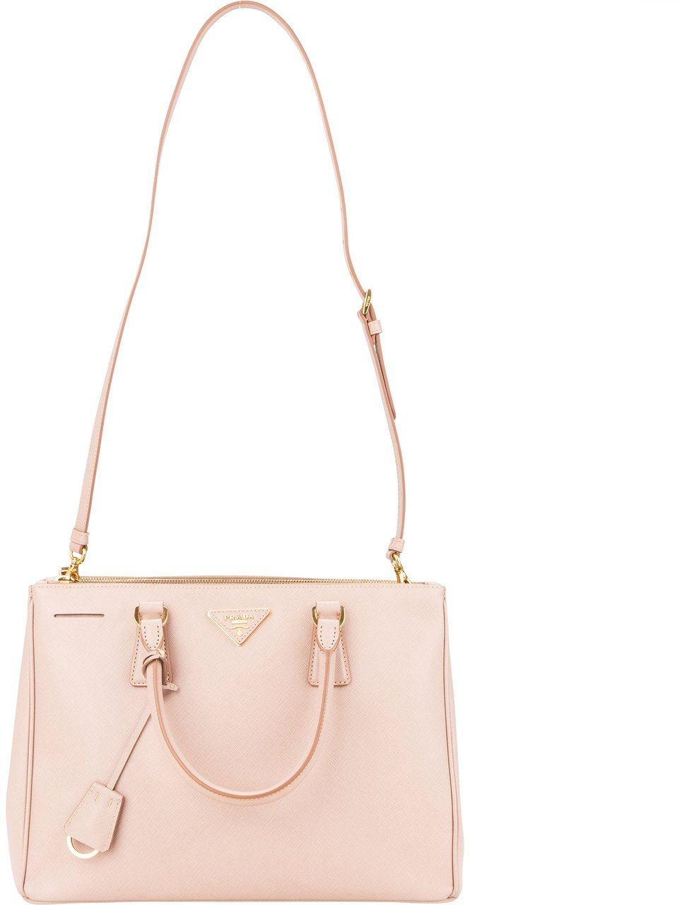 Prada Prada Rose Saffiano Leather Galleria Handbag Divers