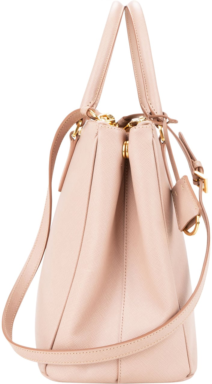 Prada Prada Rose Saffiano Leather Galleria Handbag Divers