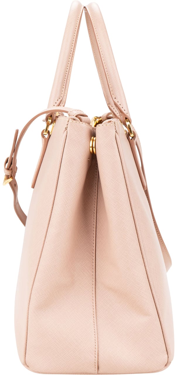 Prada Prada Rose Saffiano Leather Galleria Handbag Divers