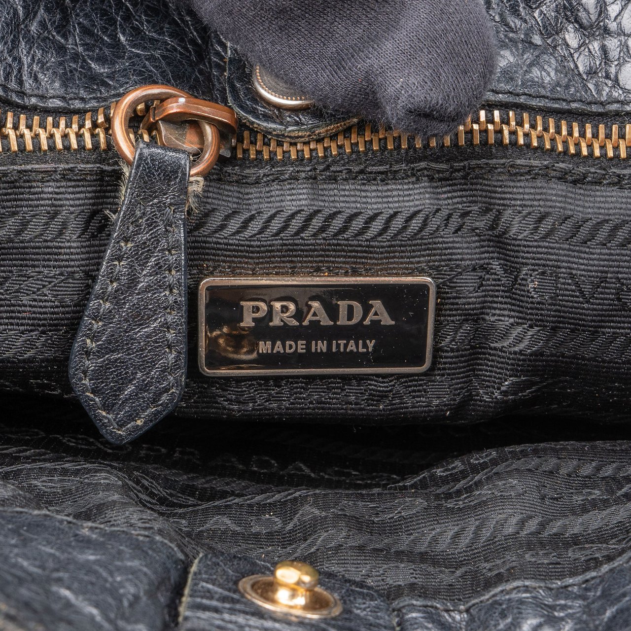 Prada Prada Black Nylon Triangle Handbag Zwart