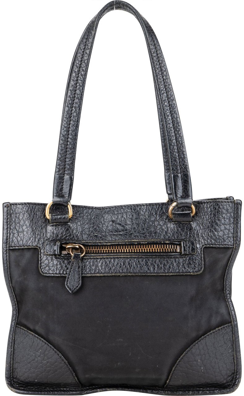 Prada Prada Black Nylon Triangle Handbag Zwart