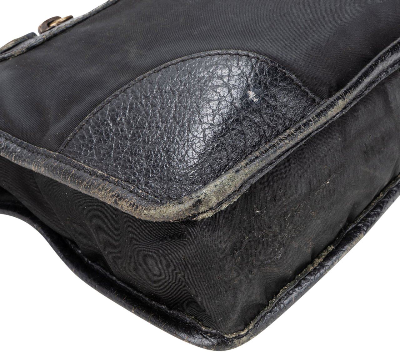 Prada Prada Black Nylon Triangle Handbag Zwart
