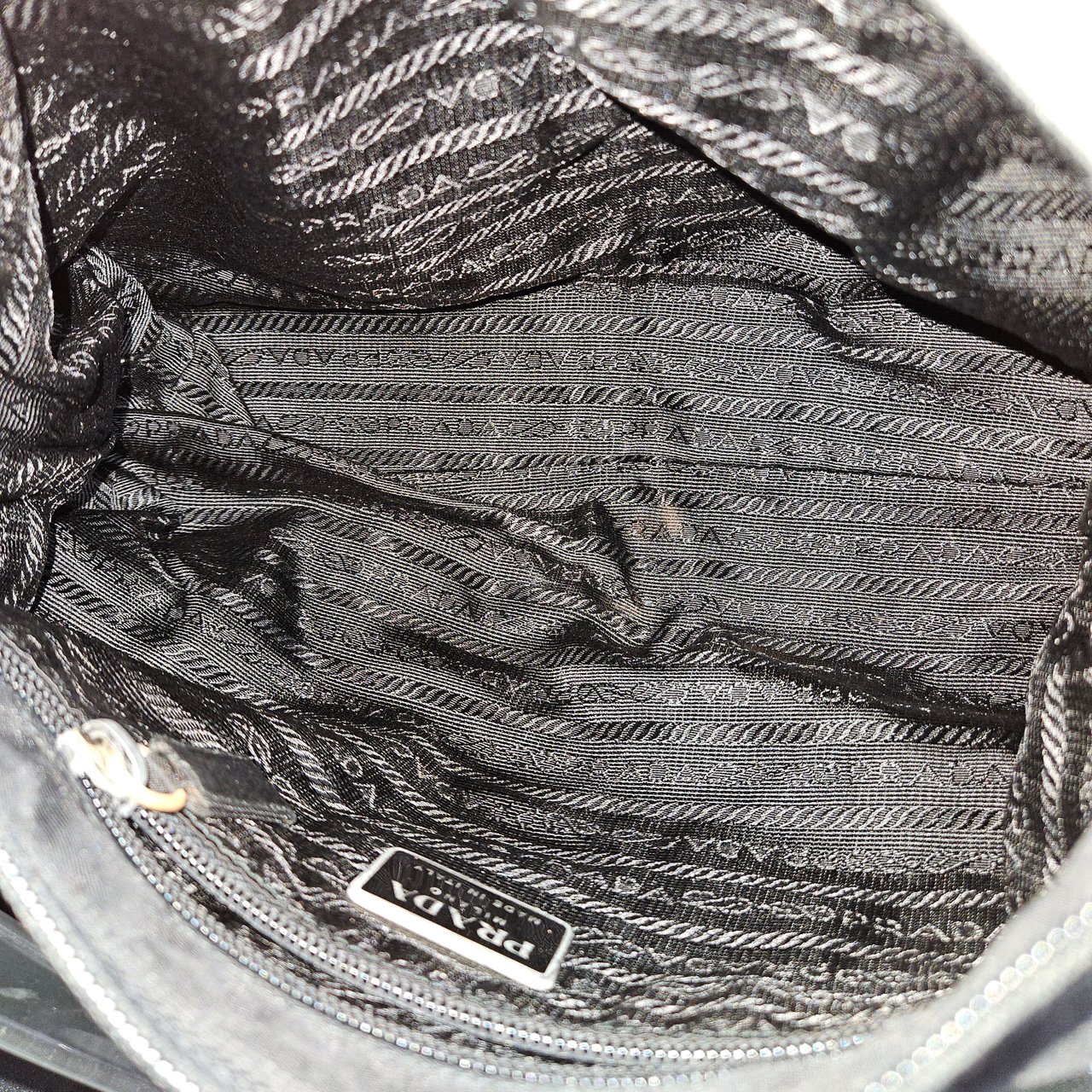 Prada Prada Triangle Transparent Handle Hobo Bag Divers