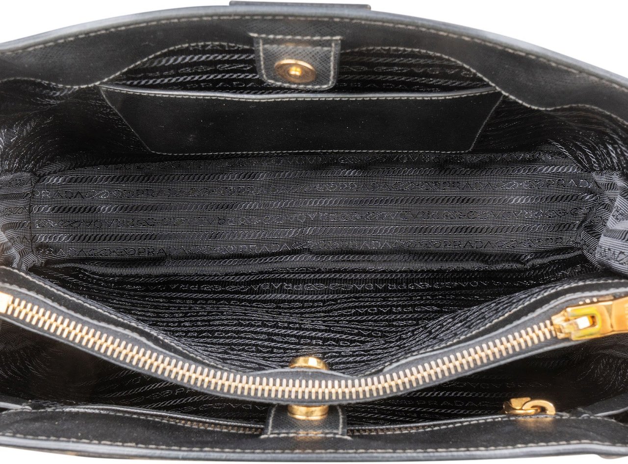 Prada Saffiano Leather Galleria Tote Handbag Zwart