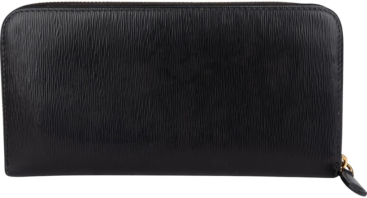 Prada Vitello Move Zip Around Wallet Zwart