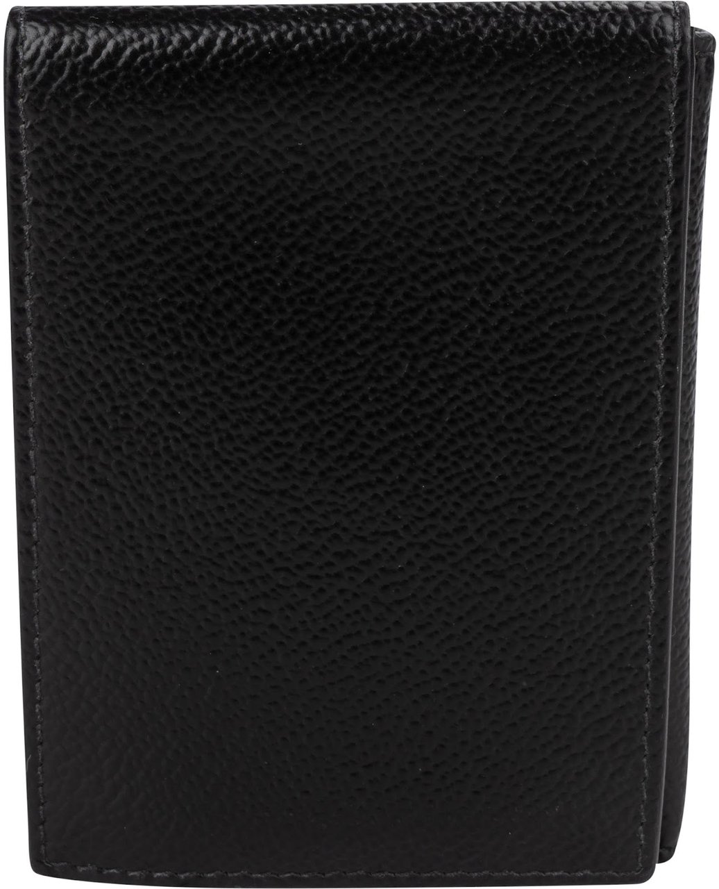 Prada Saffiano Corner Leather Small Vertical Bifold Wallet Zwart