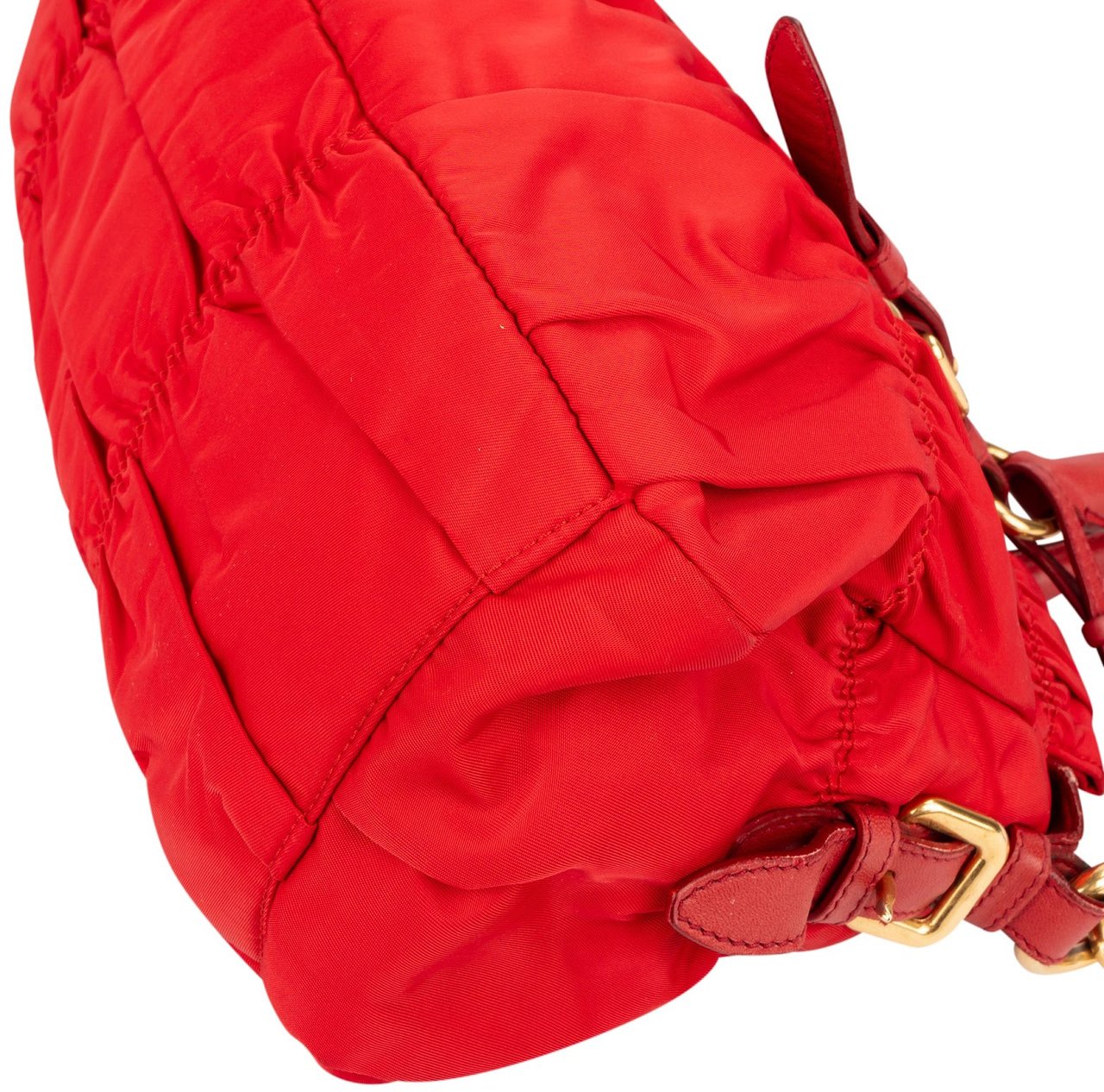 Prada Tessuto Gaufre Satchel Handbag Rood